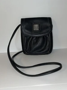 TIGNANELLO CROSSBODY HANDBAG Black Leather 7.5x9 inch - Picture 1 of 4