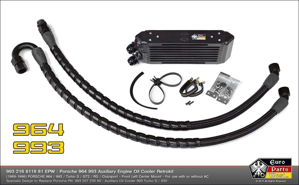 PORSCHE 964 993 Front Mount Oil Cooler Retrokit Aux RS CS Turbo S GT2 CSF EPW - Image 1 of 1