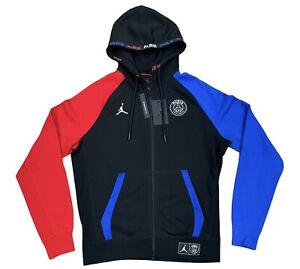 Jordan Paris Saint Germain PSG Black Full Zip Hoodie, Size Medium NWT BQ8346-011
