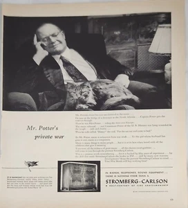 Radio teléfono Stromberg Carlson 1944 sistema de sonido anuncio vintage guerra privada - Imagen 1 de 1