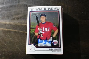 TARJETA AUTOGRAFIADA LUKE HUGHES CROMADA MINNESOTA TWINS - Imagen 1 de 1