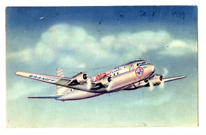1949 BRANIFF Airways Douglas DC-6 Postcard - Picture 1 of 2