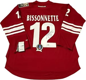 PAUL BISSONNETTE BIZNASTY SIGNED ARIZONA COYOTES REEBOK JERSEY BAS COA BP70103 - Picture 1 of 5