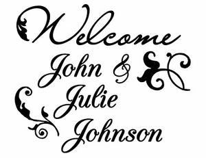 Welcome Sign Front Door Vinyl Decal Sticker Removable, Size 17" x 14"  - Picture 1 of 1