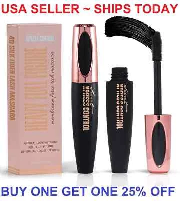 4D Silk Fiber Eyelash Mascara Extension Makeup Black Waterproof Eye Lashes USA - Image 1 of 4