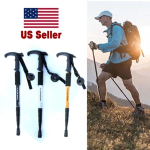 Pair of 2 Trekking Poles Walking Hiking Sticks Anti-shock Adjustable Alpenstock - Picture 1 of 30