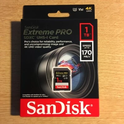 Extreme PRO 1TB SDXC Memory Card up to 170MB/s, UHS-1, Class 10, U3, V30 - Image 1 of 2