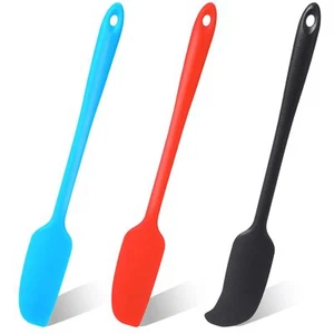 3 Pack Long Handle Silicone Jar Spatulas Heat Resistant Jar Scraper for Baking - Picture 1 of 8