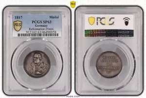 Germany Martin Luther 300th Anniversary Reformation 1817 Silver Medal PCGS SP63 - Picture 1 of 1