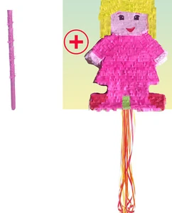 Doll Pinata Piñata girls children birthday party games PULL STRING HIT stick - Picture 1 of 8