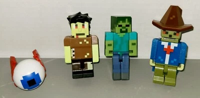 Lote x 4 figuras de Halloween de Minecraft Frankenstein Eyeball Wizard Foto 1 de 2
