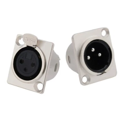 3 Pin 3 Pin XLR Plug Male & Female Panel Mount Snake Cable Applications - Image 1 of 3