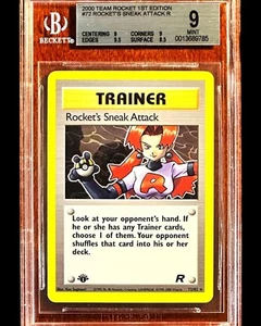 Rocket's Sneak Attack - 1999-2000 Pokemon 1ª ED Team Rocket 72/82 - BGS 9 Pop 9 - Imagen 1 de 4