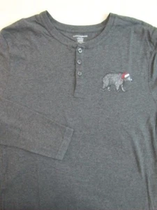 NUEVO LUCKY BRAND Ropa de dormir UNISEX Camisa Talla GRANDE Carbón Henley Navidad - Imagen 1 de 5