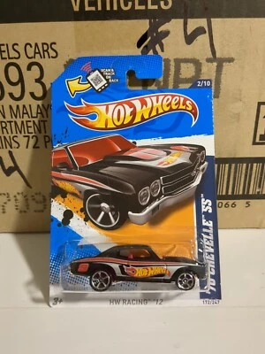 Hot Wheels #172 HW Racing ‘12~'70 CHEVELLE SS - Black - Image 1 of 4