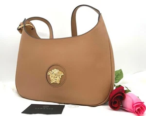 NWT Auth $1875 Versace Women's La Medusa Medium Caramel Leather Hobo Bag - Picture 1 of 12