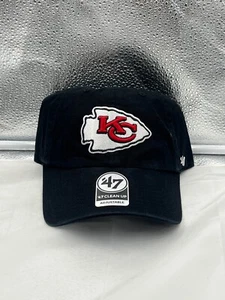Kansas City Chiefs NFL '47 Brand Black Clean Up Adjustable Hat - Picture 1 of 5