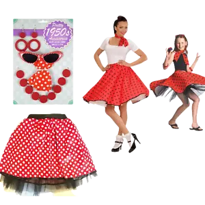 50s Rock N Roll Tutu Costume Kids Ladies Teens Fancy Dress Halloween Set NEW UK - Picture 1 of 13