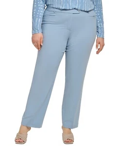 Calvin Klein Plus Size 20W Lux Modern-fit Straight-leg Pants - Dusk Light Blue - Picture 1 of 4