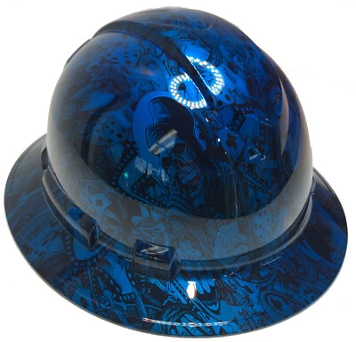 Hydro Dipped Hard Hat Ridgeline Full Brim Custom Light Blue Kandy Gambler - Image 1 of 4
