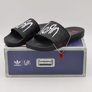 IH3753 Korn adidas Adilette Black Footwear White Better Scarlet (Men's) - Picture 1 of 11
