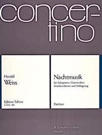 Night music Harald Weiss Score Sologuitar, Guitar Ensemble, String Orchestra and - Image 1 of 3