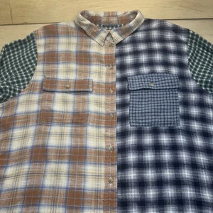 Camicia di flanella American Eagle patchwork con bottoni XL - Foto 1 di 22