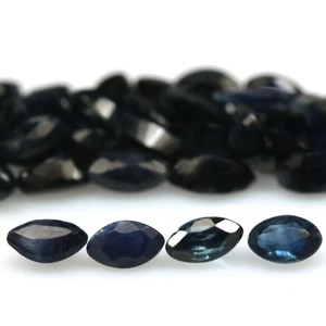 4.91 CT. Heated 37Pcs Blue Sapphire Madagascar Marquise - Picture 1 of 4