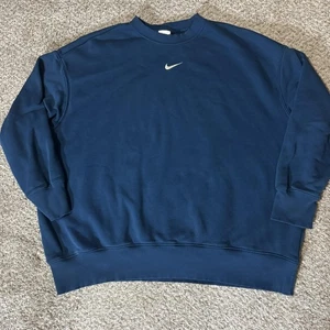 Nike Sweatshirt Mens XL Blue Crewneck Pullover Swoosh Embroidered Logo AE Tag - Picture 1 of 6