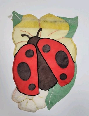 VTG Lady Bug Yard Garden Flag Small  Spring Outdoor Decor Summer Black Red Green - Image 1 of 4