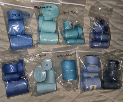 Grosgrain Ribbon Lot  2.25"  1" 1.5" & More Shades of Light Blue For Hair Bows  - Image 1 of 2