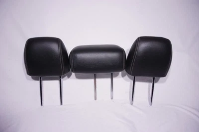 2014 - 2023 Jeep Cherokee Black Leather Head Rest Set of 3 Rear Headrests 4386 - Image 1 of 4
