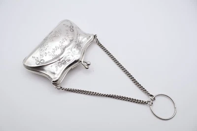 Antica borsa da donna in argento sterling marcata Birmingham 1918 - Immagine 1 di 4