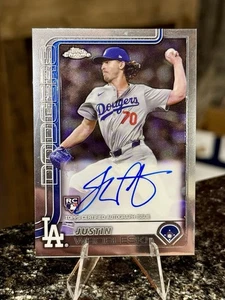 2025 Topps Chrome Baseball JUSTIN WROBLESKI RC ROOKIE AUTO Los Angeles Dodgers - Picture 1 of 2