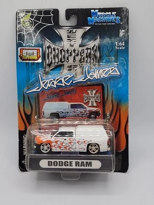 Muscle Machines Jesse James West Coast Choppers Dodge Ram White with Flames - Image 1 of 4