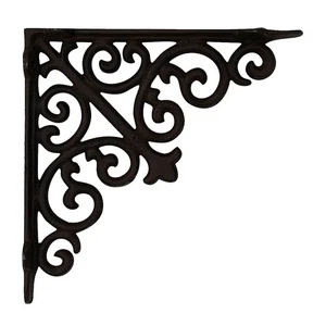 The French Quarter Cast Iron Shelf Bracket Pair Vintage Look - Picture 1 of 3