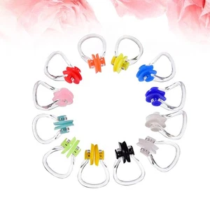 12x Clip Naso Nuoto Silicone Tappo Orecchio Piscina Nuotatore Anti-Naso - Foto 1 di 8