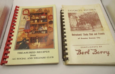 Lot Vtg 80s RARE COOKBOOK Midwest Cooking Kansas City Welfare Club Berl Berry - Image 1 of 4