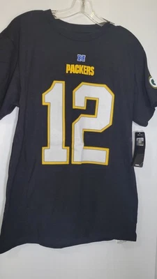 Nueva camiseta negra mediana para adultos Green Bay Packers Aaron Rodgers #12 NFL Apparel Foto 1 de 3