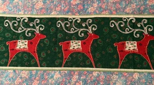 Tapestry Christmas Reindeer Winter Decor Table Runner - Picture 1 of 10