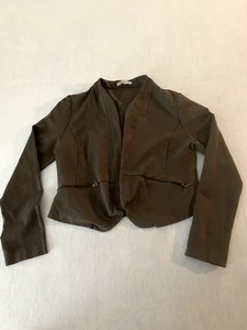 Giacca ritagliata verde papaya taglia M con tasche con zip - Foto 1 di 7