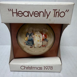 Vintage 1978 "Himmlisches Trio" Glas Weihnachtsschmuck  - Bild 1 von 6