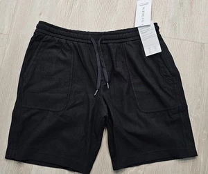NEW Athleta Womens Farallon Bermuda Shorts L Black Cotton Stretch Pull On Knit - Picture 1 of 4