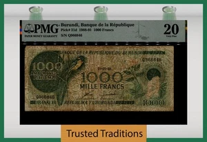 TT PK 31d 1988-91 BURUNDI BANQUE de la REPUBLIQUE 1000 FRANCS PMG 20 VERY FINE - Picture 1 of 2