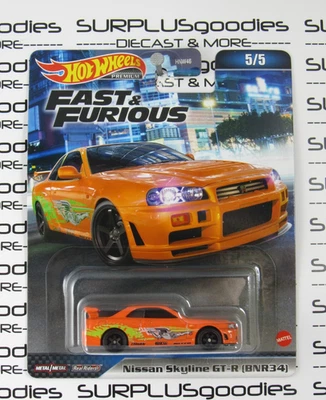 2023 Hot Wheels Fast & Furious Orange 'Supra' Deco NISSAN SKYLINE GTR R34 #HKD21 - Image 1 of 4