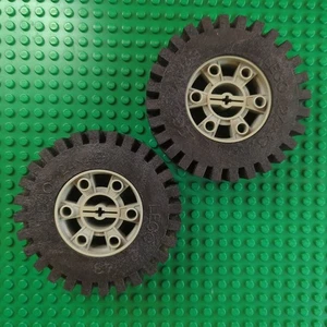 Vintage Lego Technic Wheel 24x43, 3739c0 (3739 + 3740)  x 2 Wheel Assembly - Picture 1 of 6