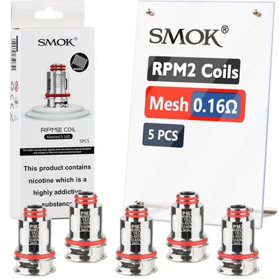 SMOK RPM 2 Mesh Coil 0.16 ohm, for RPM2 Series Pods, RPM2 Coilhead (5pcs, No - Image 1 of 4