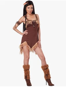 Sexy Indian Princess Pocahontas Halloween Adult Costume Compete Pkg Preowned M - Picture 1 of 5