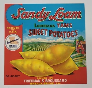 LABEL Sandy Loam Yams Sweet Potatoes Friendman Broussard Breaux Bridge Louisiana - Picture 1 of 1