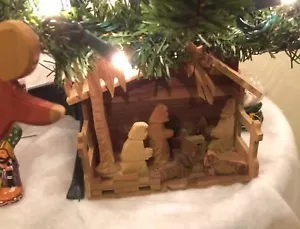Vintage Hand Carved Nativity Olive Wood Original From Bethlehem 6“x 5“x 3“ - Picture 1 of 5